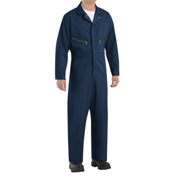 🌻NEW Red Kap Men's Zip-Front Cotton Coverall Jumpsuit SpeedSuit 44 Regular - Picture 1 of 10